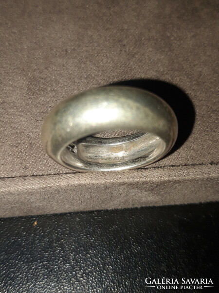 Topáz köves, sikkes ezüst gyűrű - 54- es méret