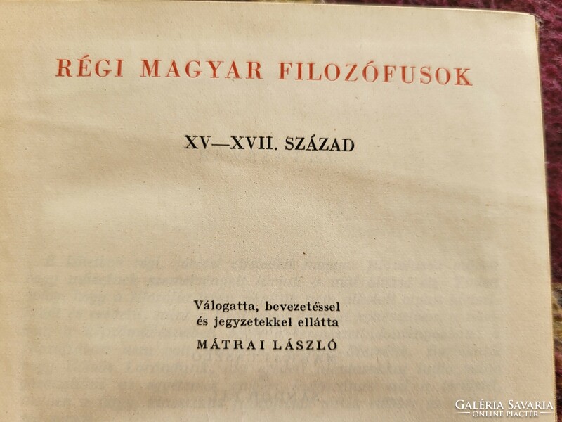 Régi magyar filozófusok XV-XVII. század