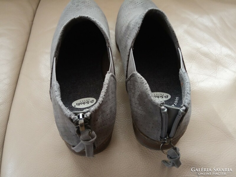 Női velúr bőrcipő ÚJ mokaszin cipő DrScholl's bőrcipő 37-es új, nem viselt