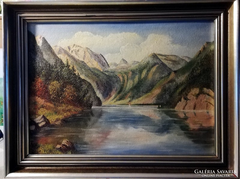 Amazing marked landscape, original frame (full size 60 x 80, oil)