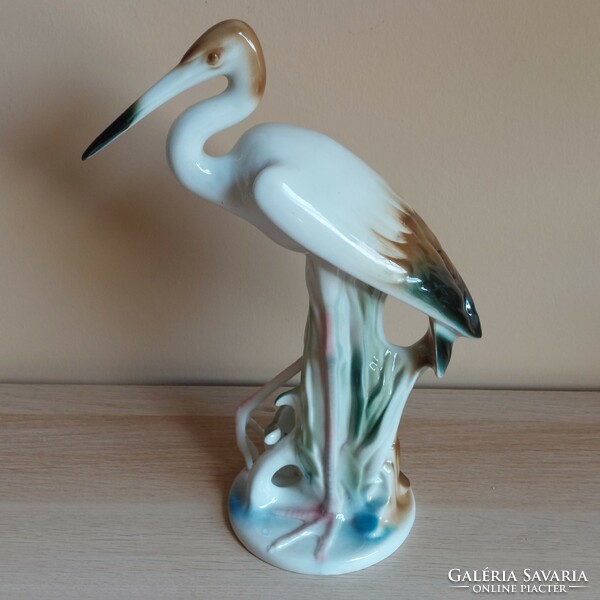 Large 34 cm Cluj porcelain stork figure