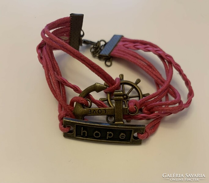 Különleges új többsoros hope love kormánykerék charm zsuzsuk fonott karkötő karperec karlánc