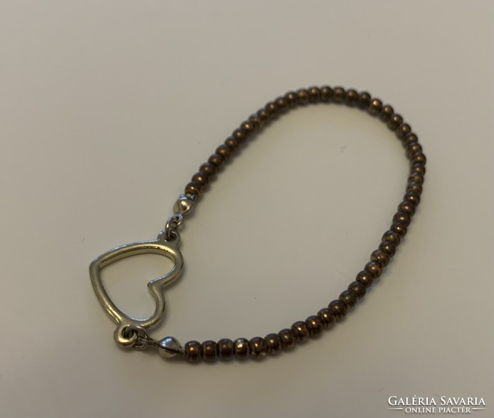 New bronze beaded heart heart pendant bracelet bangle bracelet