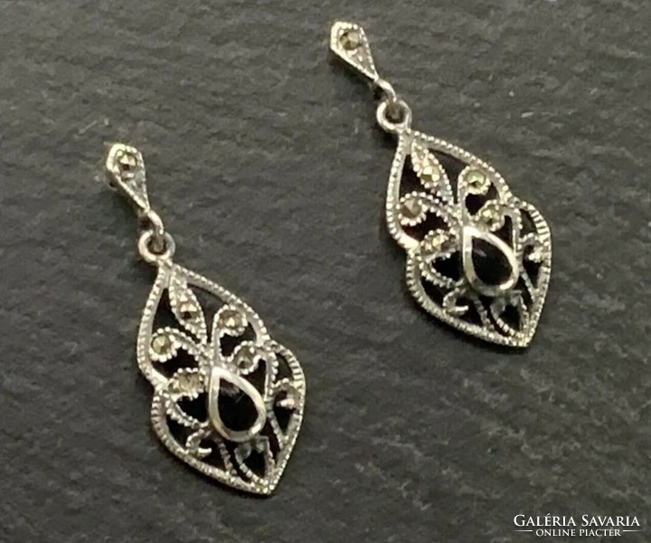 Special obsidian gemstone earrings, 925 silver - handcrafted jewelry