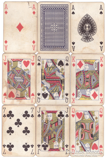 308. Nemzetközi képes francia kártya Játékkártyagyár 1960 körül 36 lap