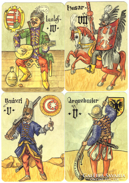 312. Charta Bellica reneszánsz hadikártya 56 lap 101 x 143 mm eredeti dobozában