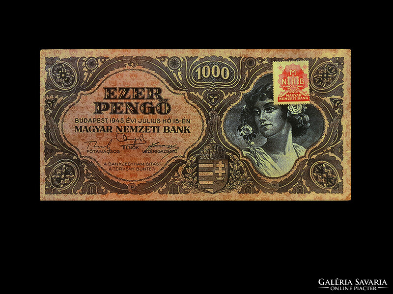 Ezer pengő - 1945 - with Dézma stamp