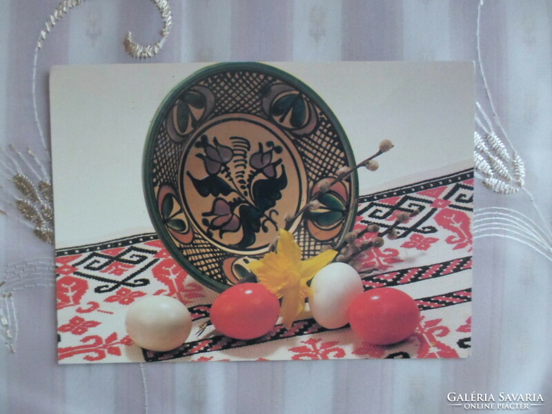 Régi húsvéti képeslap 24. (kerámia; 1988)