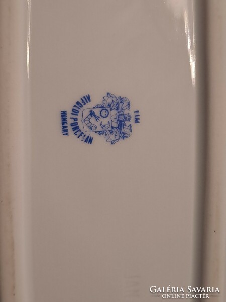 Retro Alföldi porcelán kínáló tál nárciszos dekorral 36.5x19 cm