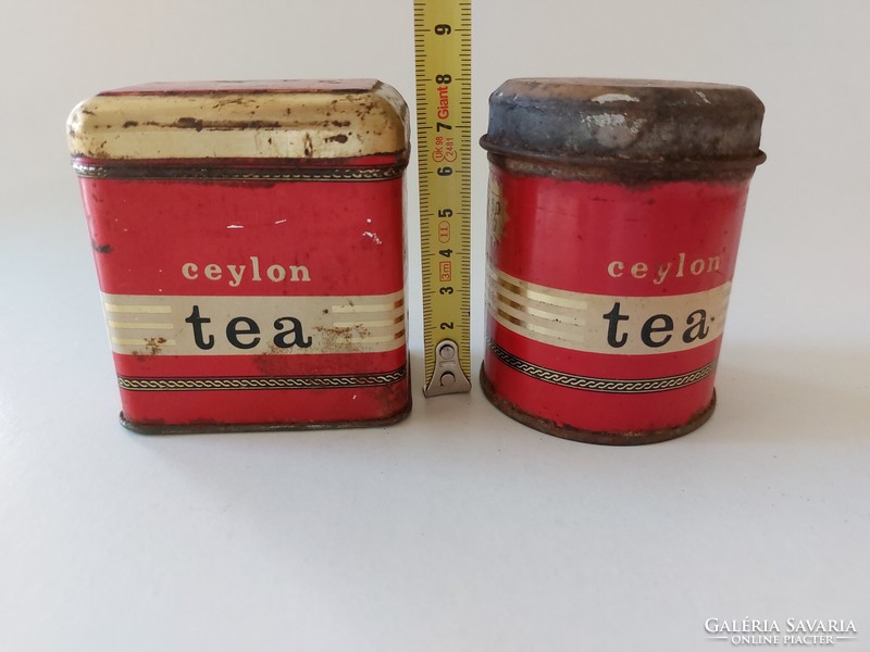 Old metal box Ceylon tea box 2 pcs