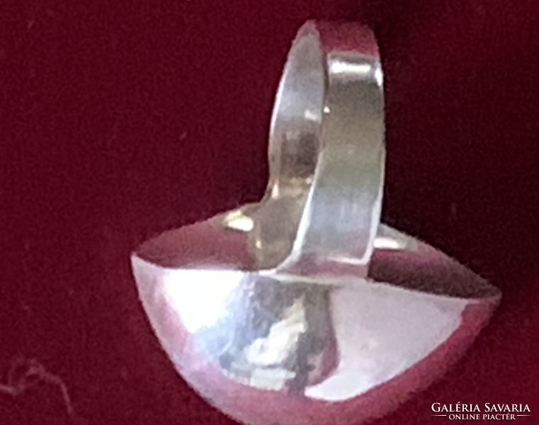 Silver modernist ring