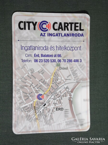 Card calendar, city cartel real estate office, érd, with map, 2007, (6)