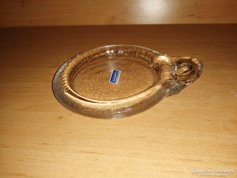 Saphira glass coaster with tongs - dia. 12.5 cm (18/k)