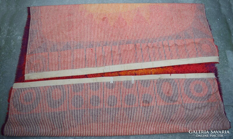 Industrial art abstract pattern, retro handmade wool rug 70s 200 x 140 cm