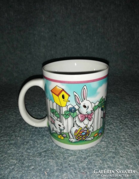 Bunny, Easter porcelain mug, 9.5 cm high (a8)