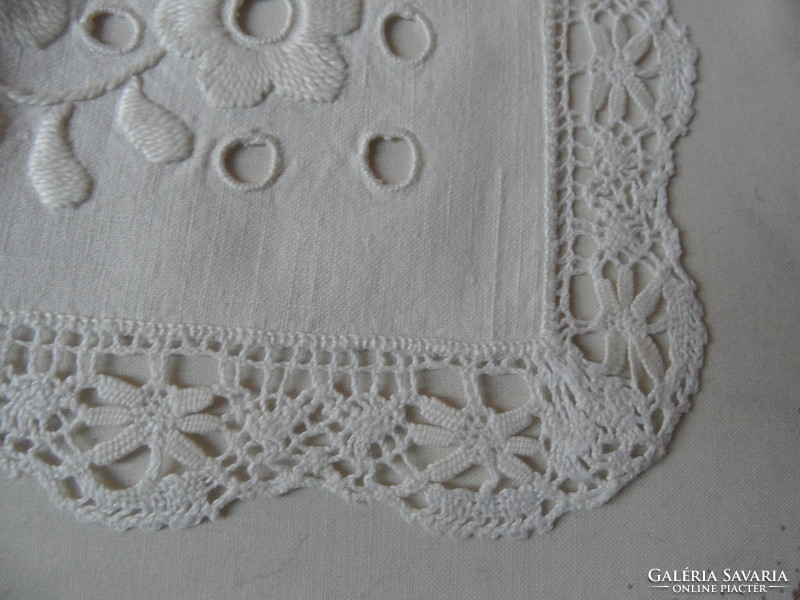 Lace embroidered handkerchief
