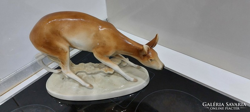 Royal dux porcelain large deer