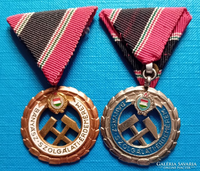 Miner's service medal gold and silver