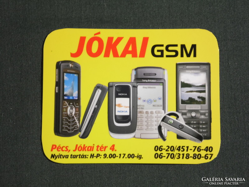 Kártyanaptár, kisebb méret, Jókai GSM mobiltelefon üzlet, Pécs, 2007, (6)
