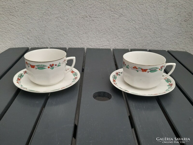 Antik Zsolnay 2 személyes teás csésze aljával párban