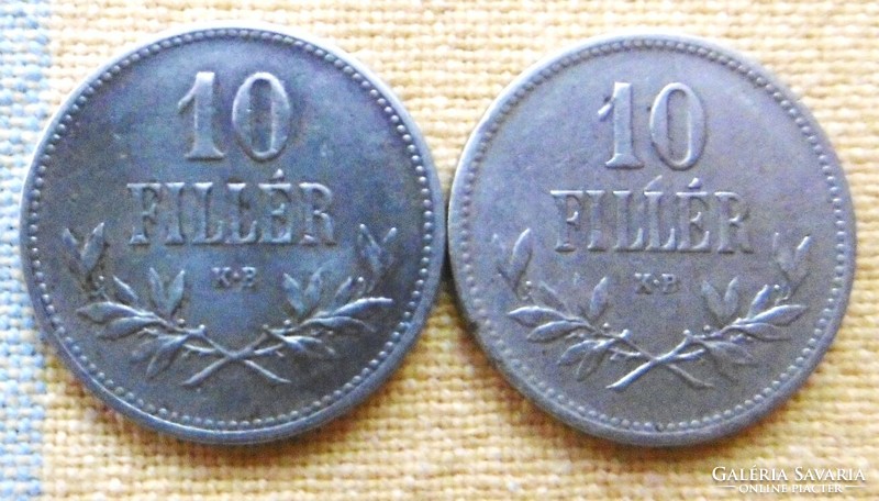 A Monarchia pénzei 10 Fillér 1916,1915 T2