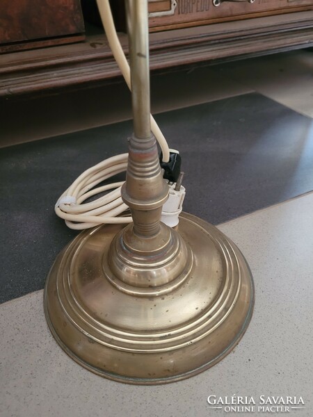 Antique copper desk banker lamp