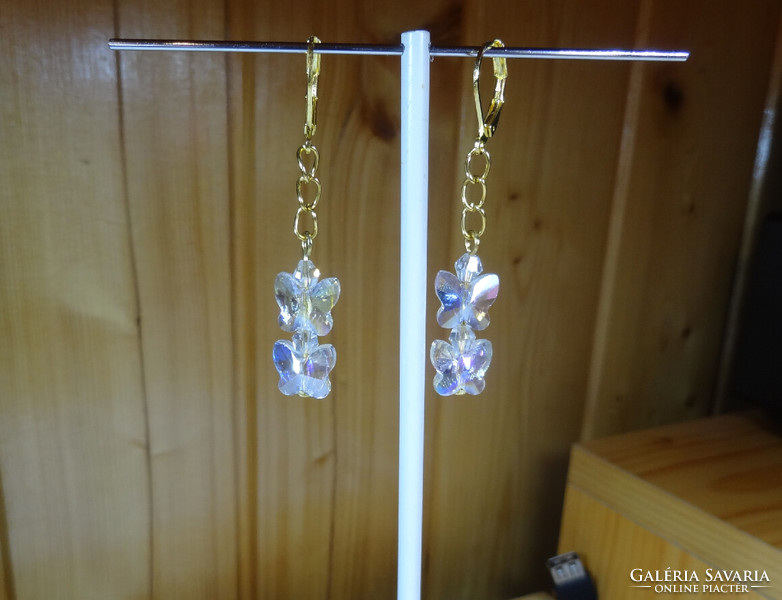 Spectacularly beautiful abs butterfly earrings made using Austrian crystal