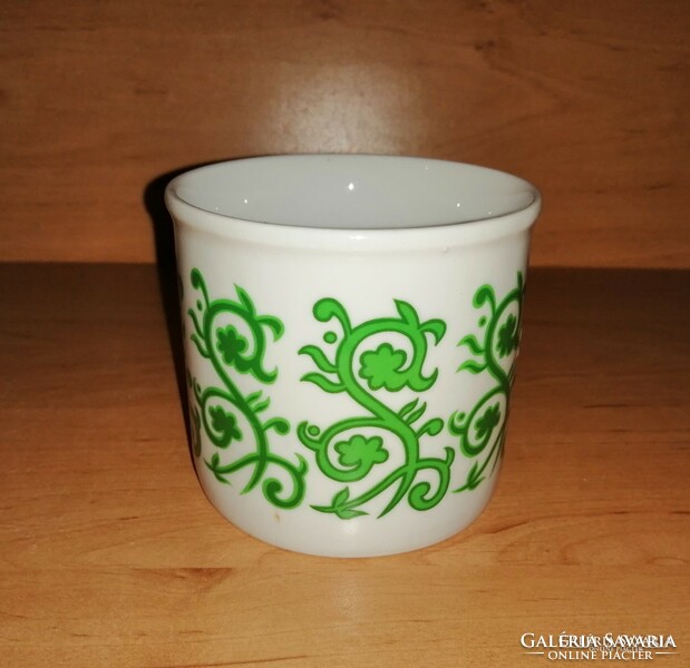 Zsolnay porcelán zöld inda mintás bögre (9/d-1)