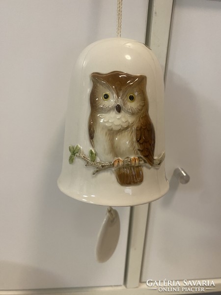 Owl pattern otagiri Japanese 40 year old hand painted wind chime from owl collection
