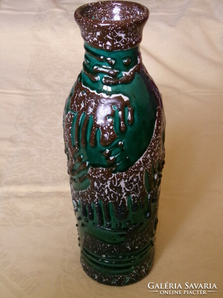 Vase ceramic wood lava 33x12cm