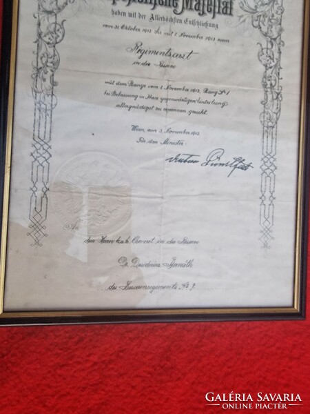 Austro-Hungarian appointment certificate + Csákó coat of arms