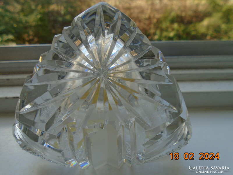 Art-Deco antik nehéz kristály parfűmös üveg,üvegműves műremek 674 g (!)