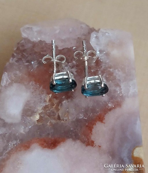 London blue topaz 925 sterling silver stud earrings
