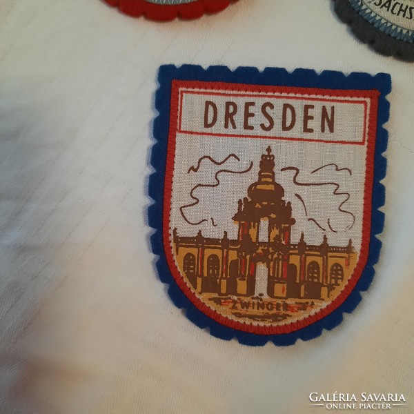 Retro German sew-on post-based emblems 3 pieces