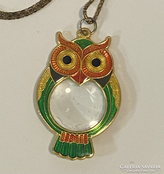 Owl-shaped decorative magnifier hanging pendant 65 mm