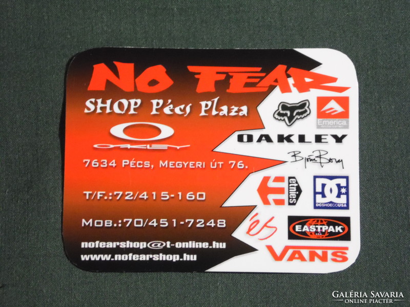 Card calendar, smaller size, no fear, oakley sunglasses store, Pécs plaza, 2007, (6)