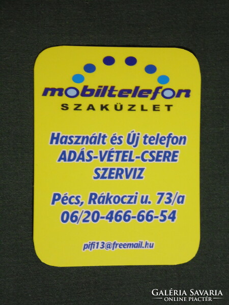 Kártyanaptár, kisebb méret, Pifi mobiltelefon üzlet, Pécs, 2007, (6)
