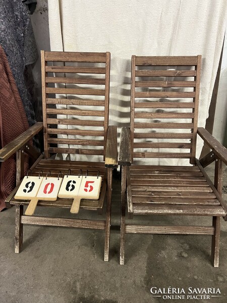 Pair of wooden patio chairs, vintage, 100 x 70 x 60 cm. 9065