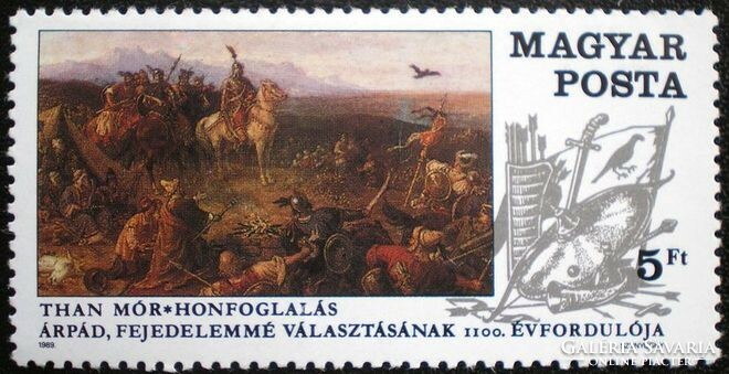 S4005 / 1989 Árpád fejedelem bélyeg postatiszta