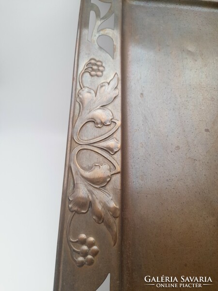 Large wmf art nouveau copper tray, 45 x 29.5 cm