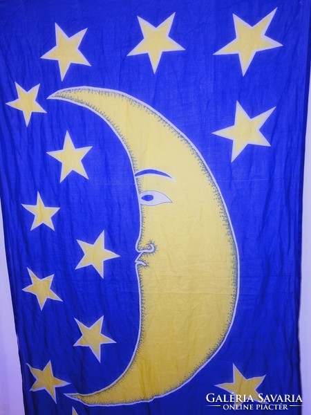 Large moon and stars wall decoration - cloth - flag (3)