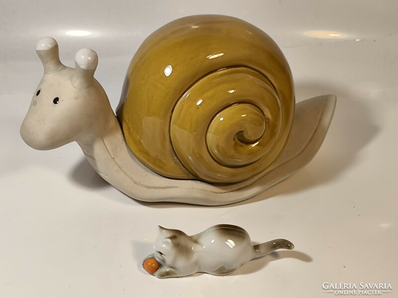 Large glazed ceramic snail