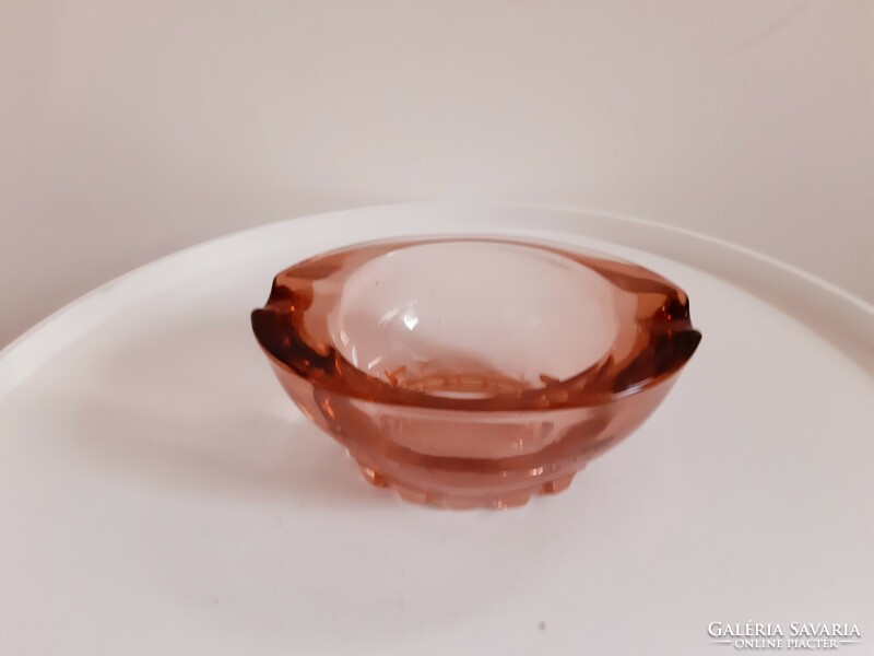 Pink molded glass ashtray