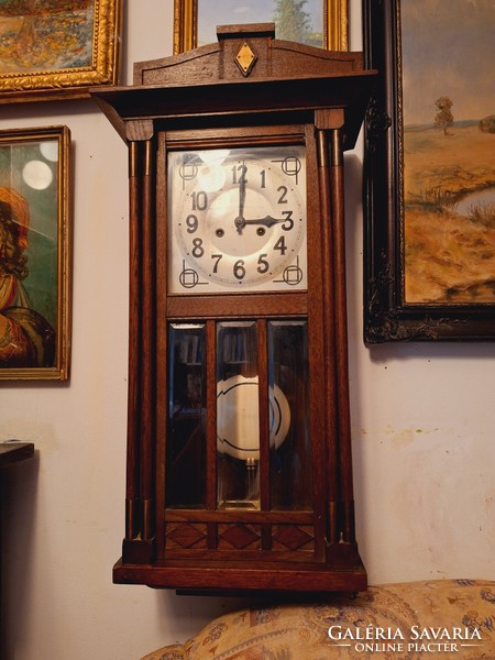 Antique kienzle early art deco half-baking wall clock is very beautiful!