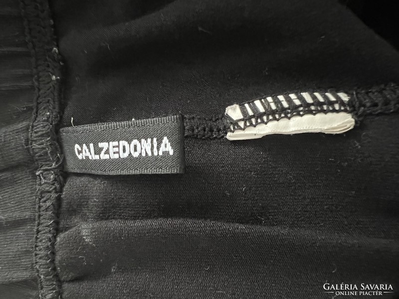 Calzedonia női leggings, fekete pamut nadrág, necc csillag betétekkel M