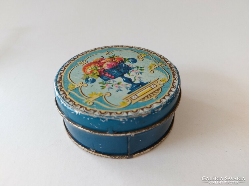 Old metal box weiss manfred globus candy box with mixed fruit flavor