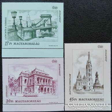 S4222-4sz / 1993 Budapest Nevezetességei I. bélyegsor postatiszta ívszéli