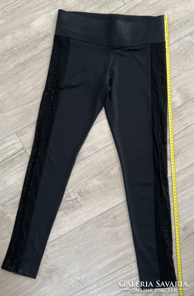 M77 black lace padded leggings m