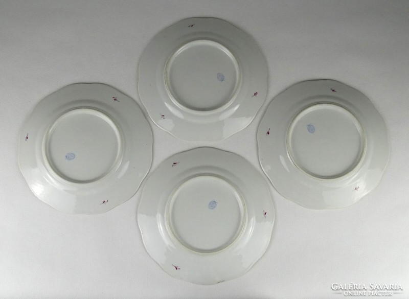 1Q471 Herend porcelain cake plate with green Eton pattern 4 pieces