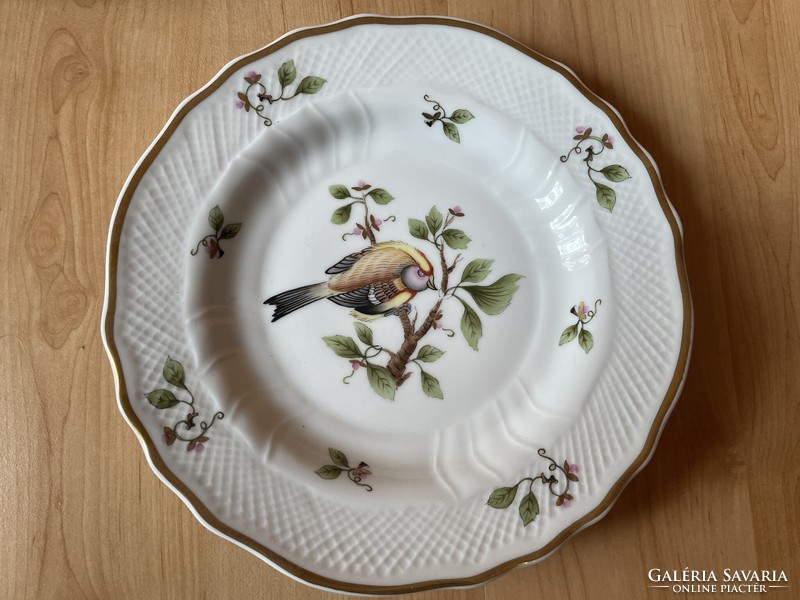 Hollóházi madár mintás extrém ritka porcelán süteményes étkészlet modern